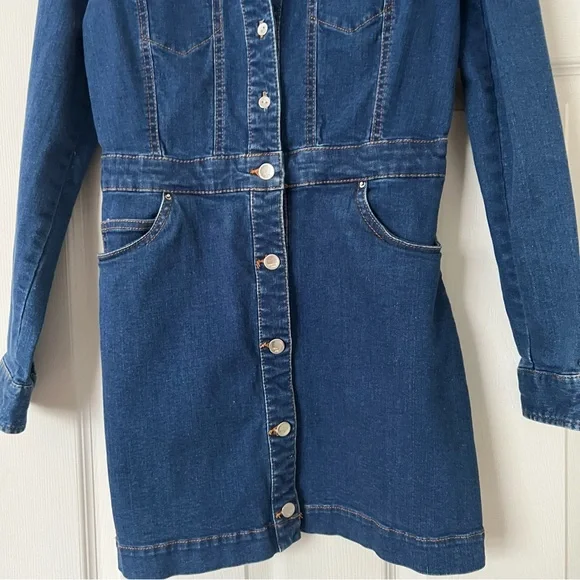 Zara Denim Dress Size X-Small - Picture 5 of 10